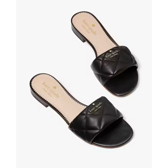 kate spade Shoes - Kate Spade Pillow Sandal Women’s 9.5B Black Flats Quilted Slip On EU 40